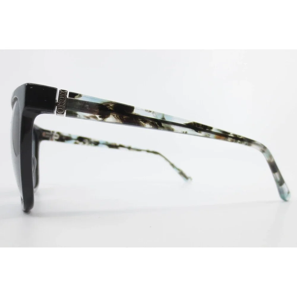 XOXO Bahia Sunglasses Black Marbled Polarized Butterfly Frames 57-16-135 36512